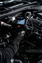 Precise engine diagnostics using noninvasive borescope inspection. Royalty Free Stock Photo