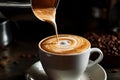 Precise Hand pouring late. Generate Ai