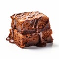 Precise Hyperrealism: Pudding Brownies With Dark Chocolaty Drizzle Royalty Free Stock Photo
