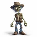 Precise And Lifelike 3d Render Cartoon Zombie With Hat