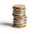 The precise origins and values of the coins are indeterminate from this Royalty Free Stock Photo