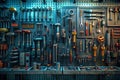 A Precise Perspective Expertly Organized Hand Tools and Screwdrivers in a Workshop Capturing Detail and Precision Royalty Free Stock Photo