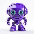 Precise Purple Robot Toy With Big Blue Eyes - Electronic Media Style