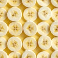 Precise Tiled Pattern of Circular Banana Slices Royalty Free Stock Photo