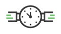 Precise Time Icon: Watch and Arrows Flat Design, vector design Generative AI Royalty Free Stock Photo