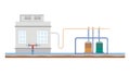 Industrial Liquid Processing Plant Vector, vector design Generative AI Royalty Free Stock Photo
