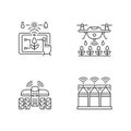 Precision agriculture linear icons set