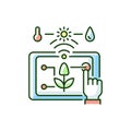 Precision agriculture RGB color icon