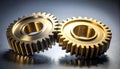 Precision Brass Gears Meshing in Synergy Royalty Free Stock Photo