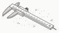 Precision caliper tool, measurement and engineering vector design Generative AI Royalty Free Stock Photo