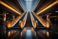 Precision capture Detail shot reveals escalator in contemporary building or subway station