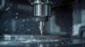 Precision Cnc Machining Head with Sparks Royalty Free Stock Photo