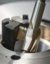 Precision CNC Machining Tool in Operation Royalty Free Stock Photo