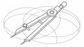 Precision Compass Tool Vector Illustration for Technical Drawing, vector design Generative AI Royalty Free Stock Photo