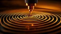 Precision Cutting CNC Router Head Carving Spiral Pattern Into Wood, Minimalist Close-Up