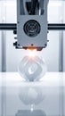 Precision 3D Printer Creating a White Prototype Royalty Free Stock Photo