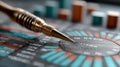 Precision Decision Making in Business with Dart and Chart Graphics Royalty Free Stock Photo