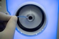 Precision Docking of the Ophthalmic Patient Interface on a ZEISS VisuMAX Laser for SMILE Royalty Free Stock Photo
