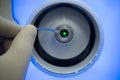 Precision Docking of the Ophthalmic Patient Interface on a ZEISS VisuMAX Laser for SMILE Royalty Free Stock Photo