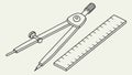 Precision drafting tools: a classic compass and ruler for technical drawings, vector design Generative AI Royalty Free Stock Photo
