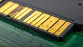 Precision Electronics - Gold Contacts on a PCB Royalty Free Stock Photo
