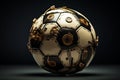 Precision-engineered Mechanical soccer ball. Generate Ai