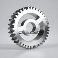 Precision Engineered Metal Gear on a Gray Background Royalty Free Stock Photo
