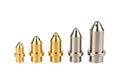 Precision engineered metal nozzles in varying sizes for industrial applications Royalty Free Stock Photo