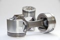 Precision-engineered pistons and connecting rods for automotive engines Royalty Free Stock Photo