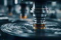 Precision Engineering: Close-Up of Industrial Metalwork Machining Process Generative AI Royalty Free Stock Photo