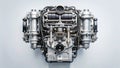 Precision Engineering A Detailed TopDown View of a Clean Internal Combustion Engine Exemplifying Automotive Technology Royalty Free Stock Photo