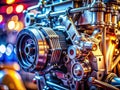 Precision Engineering on Display A Detailed CloseUp of a Modern Motor Engine Highlighting Automotive Innovation and Royalty Free Stock Photo
