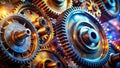 Precision Gear Wheel Machining A Double Exposure Visualizing Advanced Manufacturing Techniques and Industrial Processes