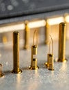 Precision Gold-Plated Electronic Contacts in a Row Royalty Free Stock Photo