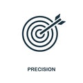 Precision icon. Monochrome style design from business icon collection. UI. Pixel perfect simple pictogram precision icon. Web desi