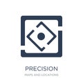 Precision icon. Trendy flat vector Precision icon on white background from Maps and Locations collection