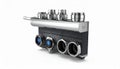 Precision Industrial Manifold Component on White Background Royalty Free Stock Photo