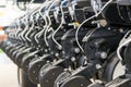 Precision inline seeder. A row seeder. Seed drill. Fragment. Royalty Free Stock Photo