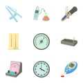 Precision instrument icons set, cartoon style Royalty Free Stock Photo