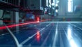Precision Laser on Solar Panel Assembly Line Royalty Free Stock Photo