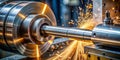 Precision Machining of Automotive Steel Shaft A CloseUp View of Lathe Operation