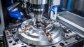 Precision machining of rocket engine component aerospace industry complexity displayed