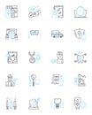 Precision medicine linear icons set. Personalized, Genetics, Targeted, Genomics, Therapeutics, Biomarkers, Diagnosis Royalty Free Stock Photo