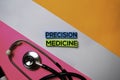 Precision Medicine text on sticky notes with color office desk. Healthcare/Medical concept