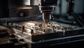 Precision metalwork using automated machinery in a steel factory generated by AI Royalty Free Stock Photo