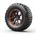 Precision Off Road Car Tire With Orange Rims - Unique Kimoicore Design