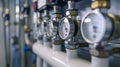 Precision Oxygen Gauge and Flowmeter Installed on White Cylinder