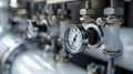 Precision Oxygen Gauge and Flowmeter on White Cylinder