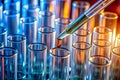 Precision Pipetting A CloseUp View of a Chemical Reaction in a Sterile Laboratory Setting