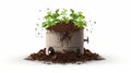 Precision Planter: Futuristic Nanopunk Illustration Of Rotating Compost Bin
